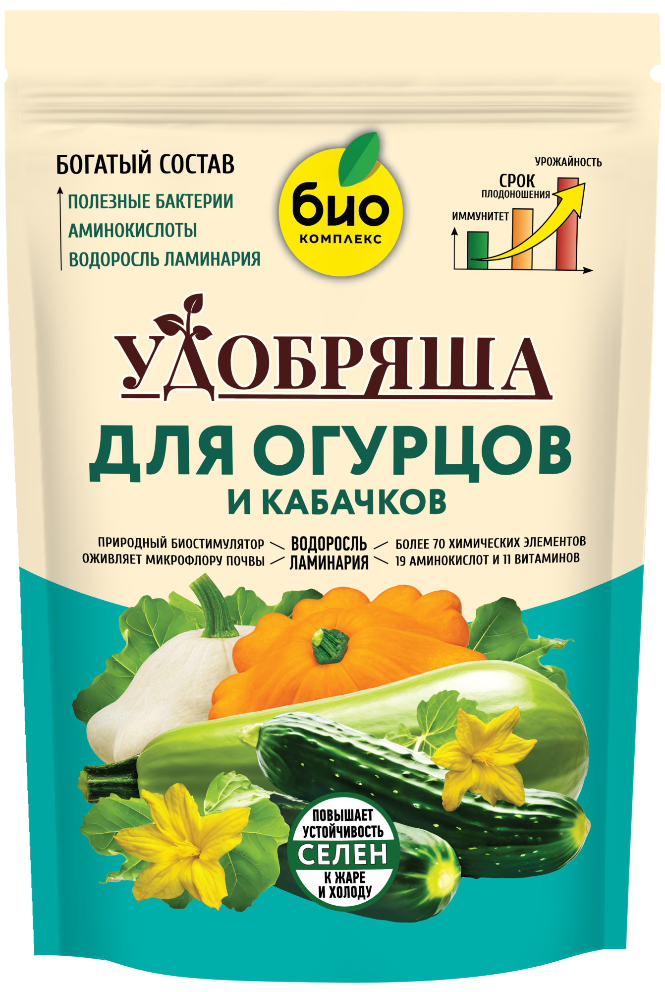 БИО-комплекс Удобрение органическое для огурцов и кабачков, ТМ Удобряша