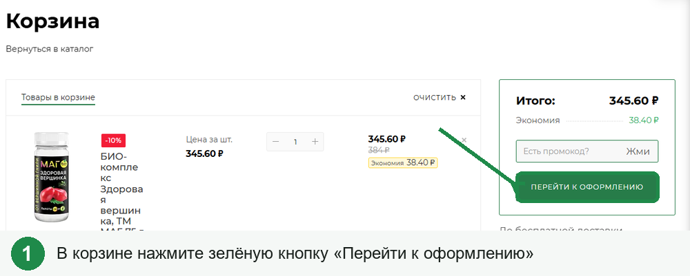 Шаг 1. Корзина