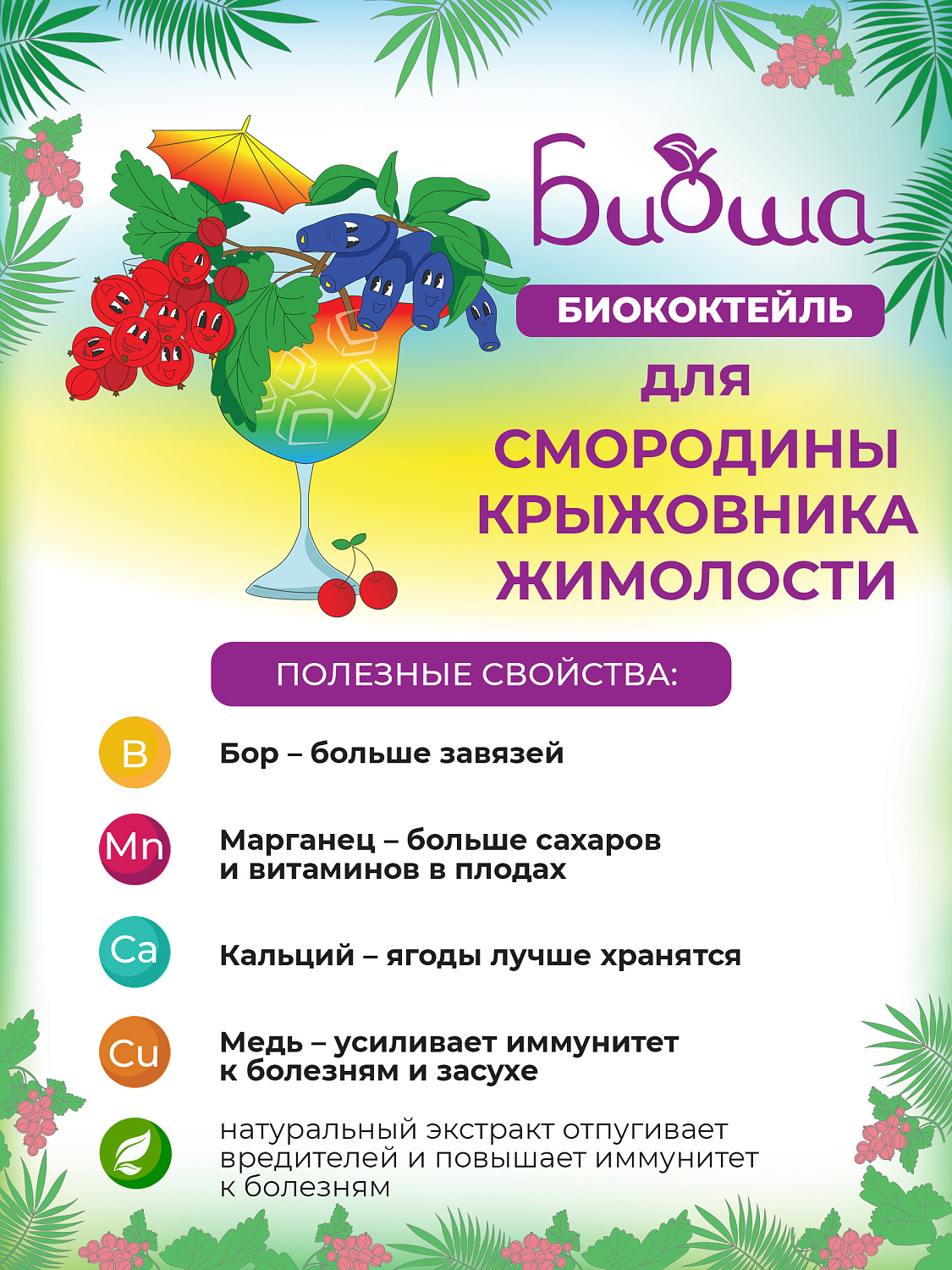 БИОкоктейль для смородины, крыжовника и жимолости ТМ БИОША