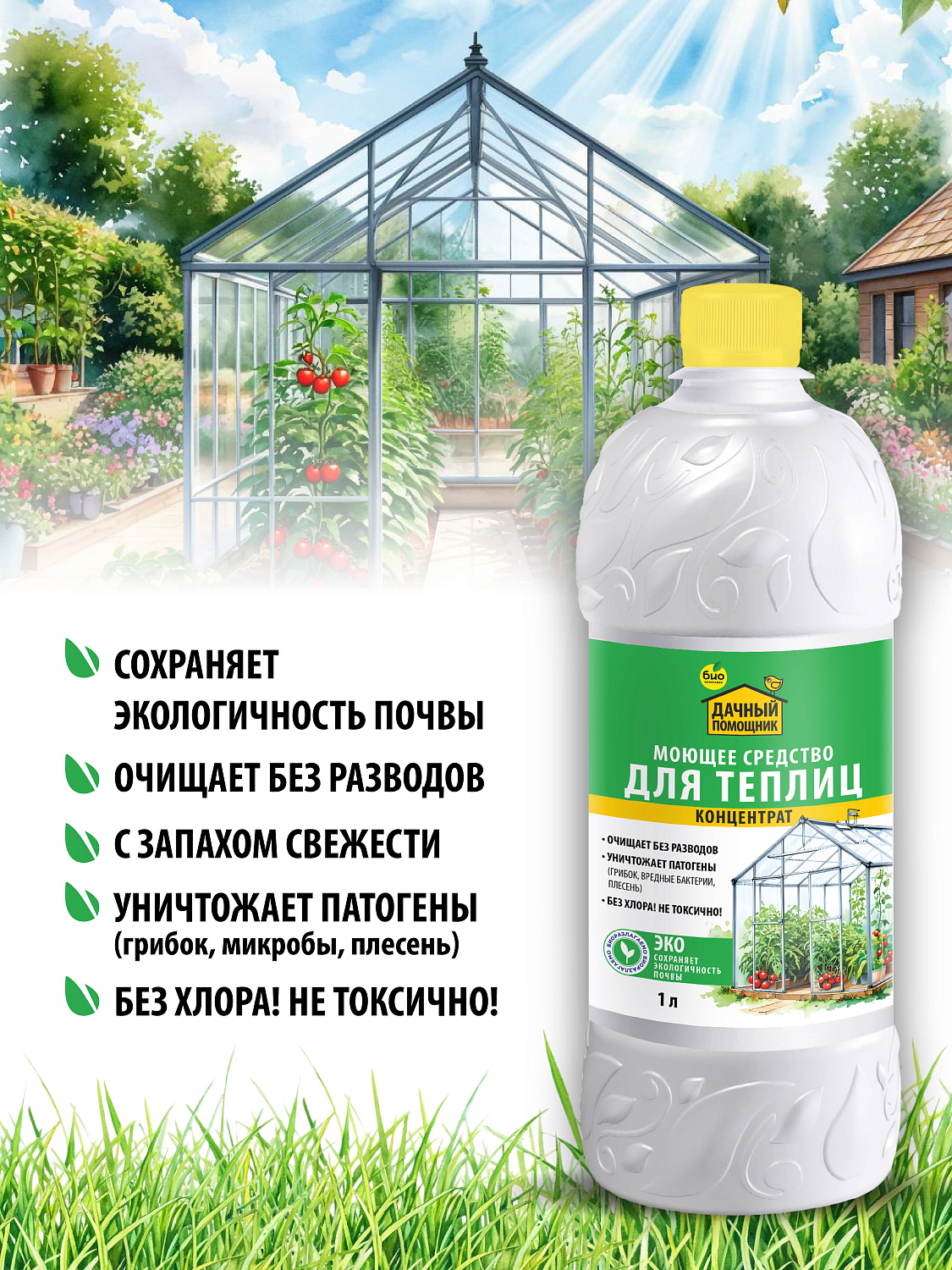 ДАЧНЫЙ ПОМОЩНИК, Средство для мойки теплиц, концентрат