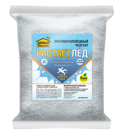ДАЧНЫЙ ПОМОЩНИК, Противоледный реагент РАСТАЕТЛЁД (3 кг [1])
